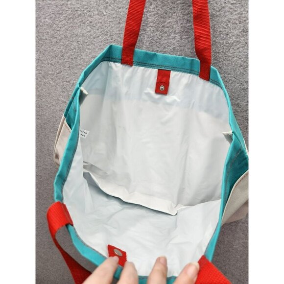 Chicken Salad Chick Tote Bag With Red Handles & Logo 19" x 13" - Picture 4 of 6